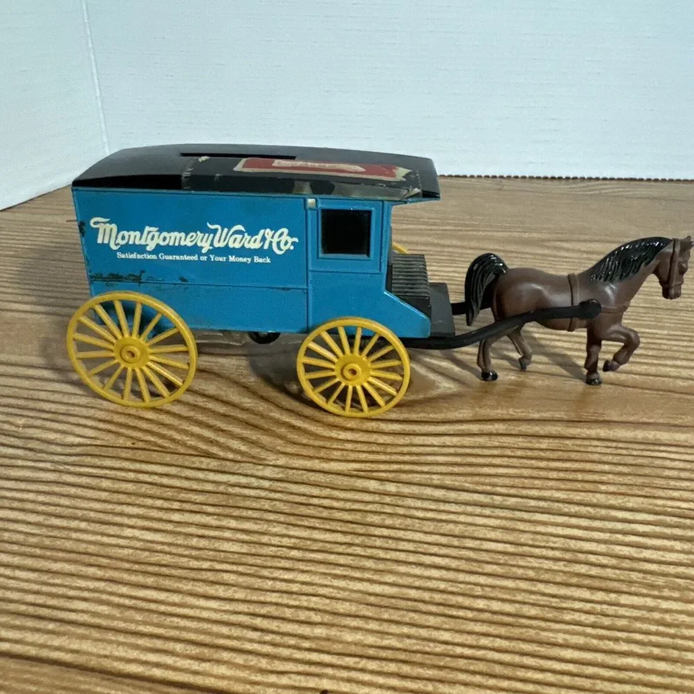 ERTL Diecast Montgomery Ward Co. Horse And Wagon Coin Bank Model #1367‎